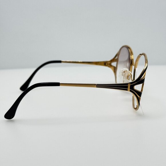 Tura Eyeglasses Eye Glasses Frames 825 EBO HGP Gold Black Japan 56-18-136 main image 4